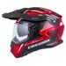 Motocross Helmet CASSIDA ROAD RUNNER TechniX red/ black/ white/ grey/ black matt peak XS