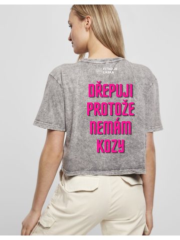 Dámské tričko Fitko je láska Dřepuji protože nemám kozy - světle šedá