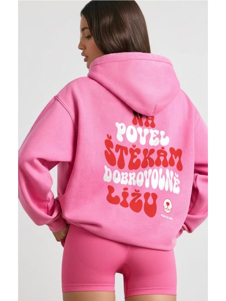 Mikina Pejsek je láska Za odměnu lížu - unisex - růžová
