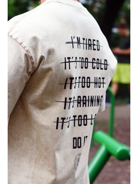 Pánské tričko Fitko je láska No Excuses - beige