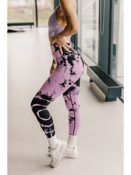 Legíny Fitko je láska Batik Circle - pink/black