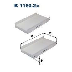 Filtr, vzduch v interiéru FILTRON K 1160-2x