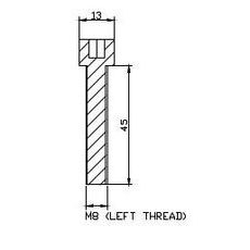 Adaptér na zpětné zrcátko PUIG ADAPTER REAR MIRROR HI-TECH M10 TO M8 LEFT THREAD 9981N černý na řidítka