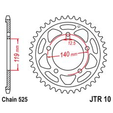 Řetězová rozeta JT JTR 10-42ZBK 42 zubů, 525
