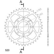 Řetězová rozeta SUPERSPROX RFE-279:40-BLK černý 40 zubů, 520