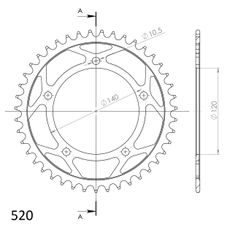 Řetězová rozeta SUPERSPROX RFE-1793:43-BLK černý 43 zubů, 520