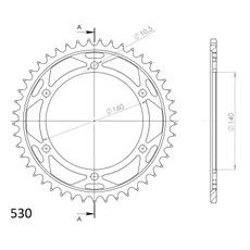Řetězová rozeta SUPERSPROX RFE-502:45-BLK černý 45 zubů, 530