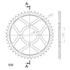 Řetězová rozeta SUPERSPROX RFE-476:44-BLK černý 44 zubů, 530