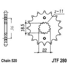 Řetězové kolečko JT JTF 280-13 13 zubů, 520