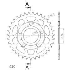 Řetězová rozeta SUPERSPROX RFE-604:35-BLK černý 35 zubů, 520