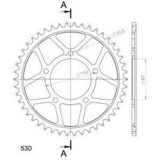 Řetězová rozeta SUPERSPROX RFE-829:46-BLK černý 46 zubů, 530