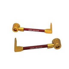 Chrániče páček ACCOSSATO s červenou hadicí a kloubem right + left, aluminium