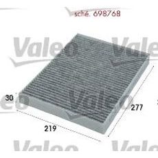 Filtr, vzduch v interiéru VALEO 698768