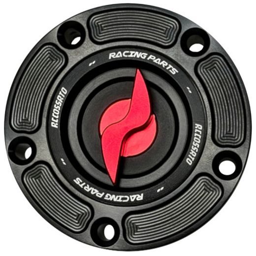 Víčko nádrže ACCOSSATO FC148 pro Buell EBR - 2012-2017 motocykly s rychloupínáním, CNC obráběné z hliníkového bloku stříbrná