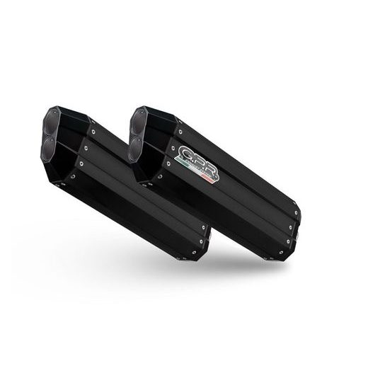 Dvojitá koncovka výfuku Slip-on GPR HYPER SONIC E5.BMW.51.HYSOBLK Matná černá zahrnuje odnímatelné dB killery a spojovací svody