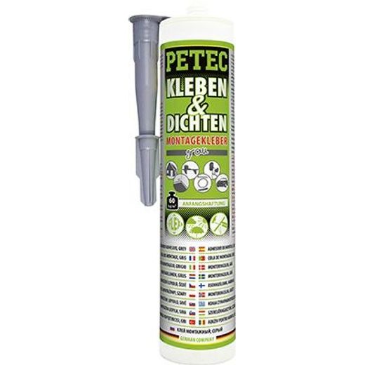 PETEC 94629 Lepicí a těsnicí hmota - šedá barva 290ml