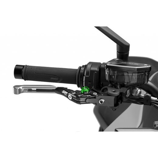 Páčka brzdy bez adaptéru PUIG 4.0 414PNV rozšiřitelná skládací stříbrná/zelená