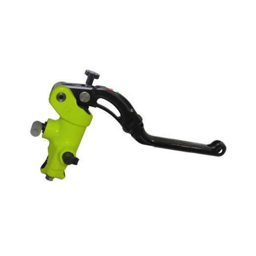 Radiální hlavní brzdový válec ACCOSSATO CY042 19x18 s černou páčkou Revolution, lakovaným zeleným tělem