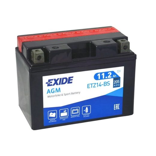 Motobaterie Exide ETZ14-BS, 12V, 11Ah, 205A