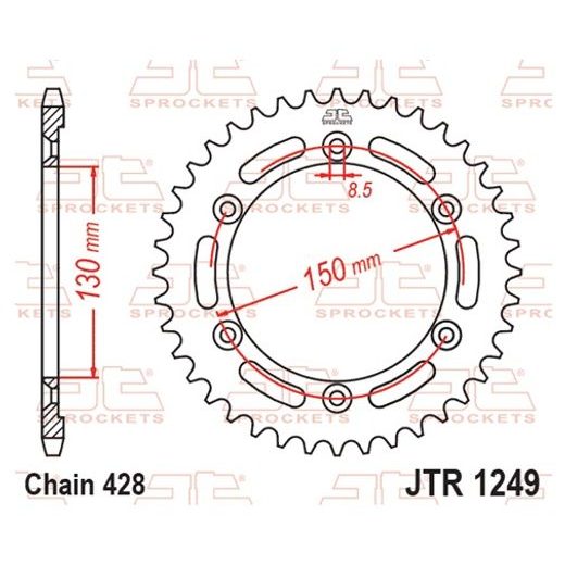 Řetězová rozeta JT JTR 1249-51 51 zubů, 428