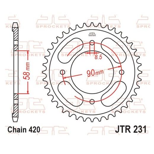 Řetězová rozeta JT JTR 231-36 36 zubů