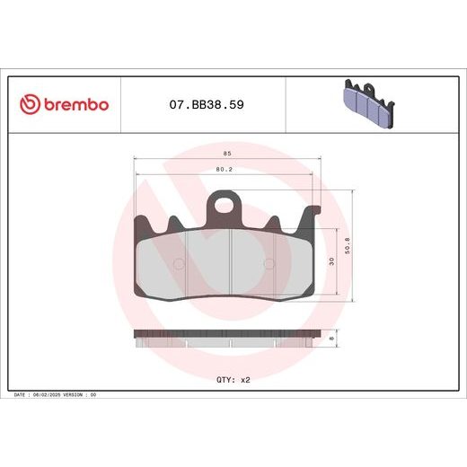 Brzdové destičky BREMBO 07BB3859 GENUINE