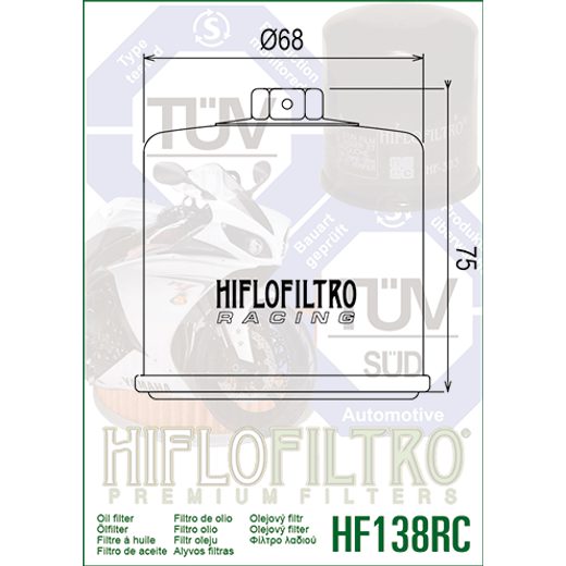 Olejový filtr HIFLOFILTRO HF138RC Závodní