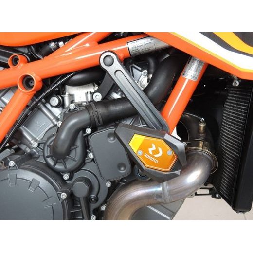 Padací slidery RDMOTO KTM13N černý polyamid s černými krytkami