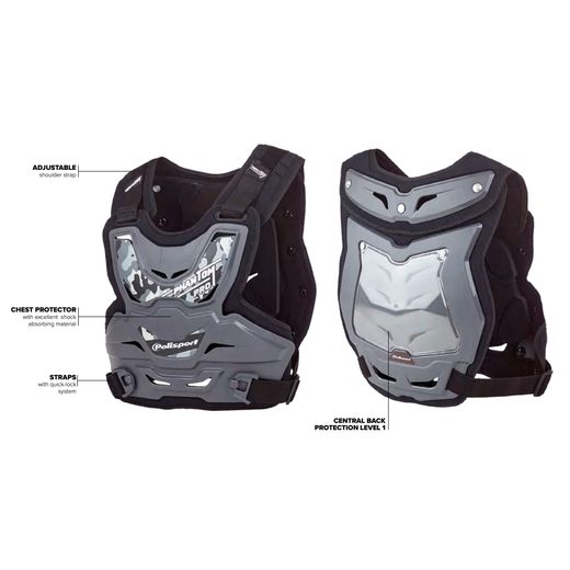 Chránič hrudi POLISPORT PHANTOM PRO 8003900001 šedá nardo