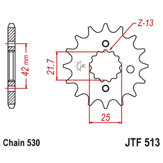 Řetězové kolečko JT JTF 513-17 17 zubů, 530