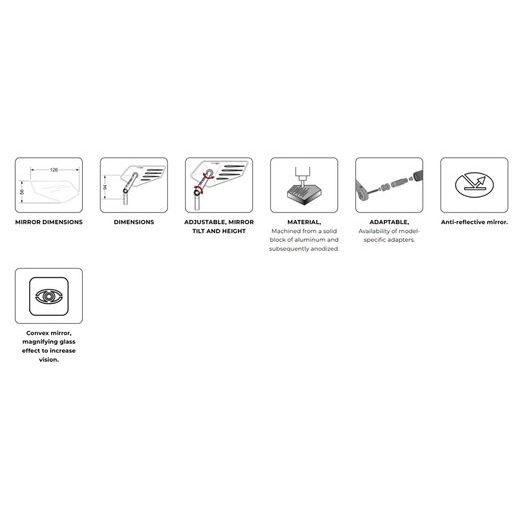 Zpětné zrcátko PUIG BLADED 22669N černý pravý