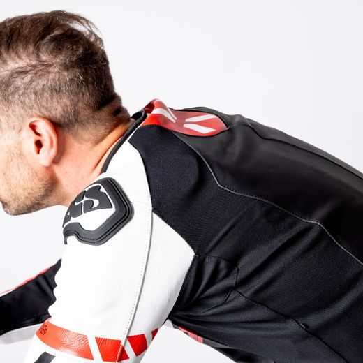 Dvoudílná kožená kombinéza iXS ACE 1.0 X2-229406 černo-bílo-červená 52
