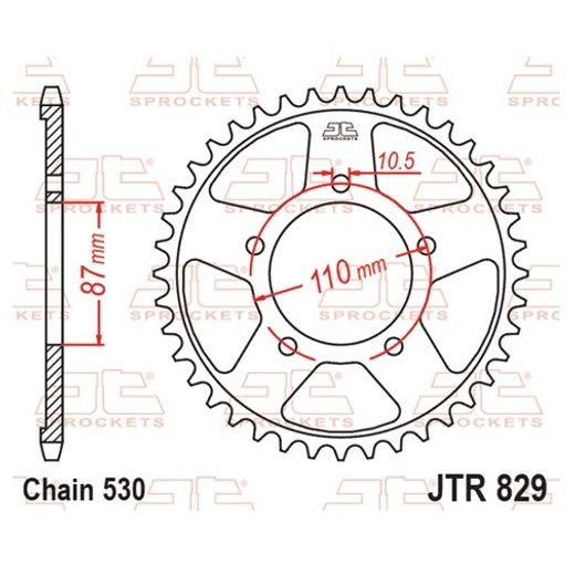 Řetězová rozeta JT JTR 829-47 47 zubů, 530
