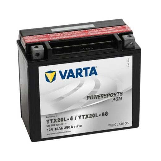 Motobaterie Varta YTX20L-BS, 12V, 18Ah, 250A