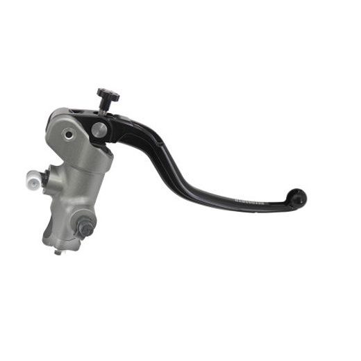 Radiální hlavní brzdový válec ACCOSSATO CL067 15x18 s černě eloxovaným tělem a zlatou výklopnou páčkou (matice+páčka)