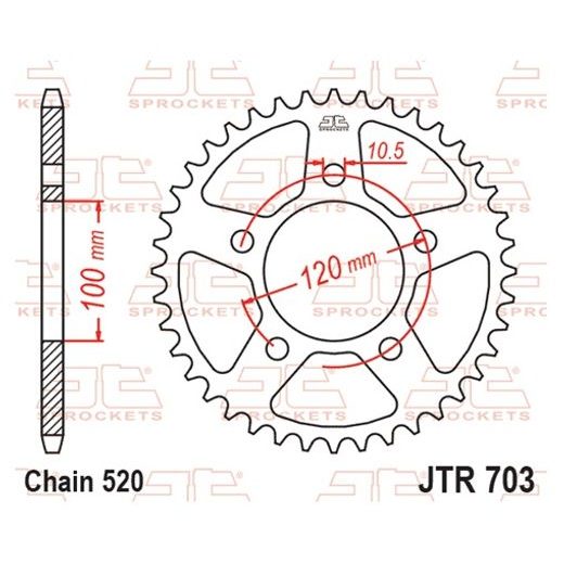 Řetězová rozeta JT JTR 703-43 43 zubů, 520