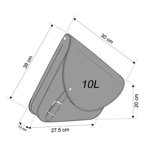 Kožená sedlová brašna CUSTOMACCES BARCELONA APS007N černý levé, s univerzální montáží