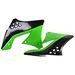 Spoilery chladiče POLISPORT 8412900004 (pár) černá/zelená 05 pro KAWASAKI KX 450 (F) 2009-2011