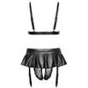 Cottelli Delicate Lace Wireless Bra & Crotchless Suspender Set 2215675