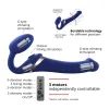 Strap-on-me Multi Orgasm Strap-On Vibrator with Licking Stimulator Blue S