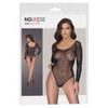 NO:XQSE - long-sleeved, shiny mesh body - black