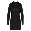 Cottelli Open Back Tight-fitting Mini Dress with Long Sleeves 2719304 Black