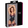 Cottelli Lingerie Thong Body with suspender straps black/pink