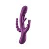 HoneyPlayBox Trilux Kinky Finger Rabbit Vibrator with Anal Beads Purple
