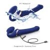 Strap-on-me Multi Orgasm Strap-On Vibrator with Licking Stimulator Blue S