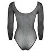 NO:XQSE - long-sleeved, shiny mesh body - black