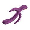 HoneyPlayBox Trilux Kinky Finger Rabbit Vibrator with Anal Beads Purple