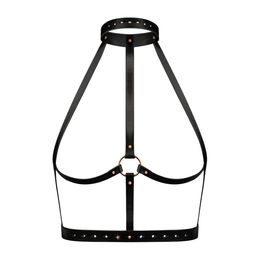 Rosy Gold body harness black / rose gold