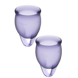 Kubeczek menstruacyjny Satisfyer Feel Confident Zestaw 2 kubeczków menstruacyjnych 15 ml + 20 ml Lilac