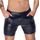 Noir Handmade H068 Mid-Length Shorts of Snake Wetlook with Back Pockets